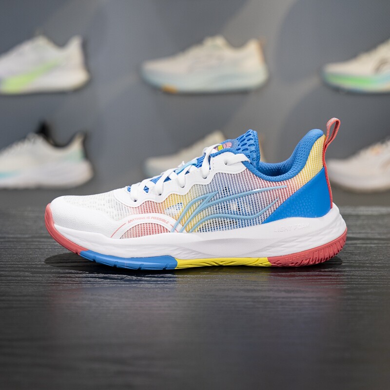 李宁2025夏季男大童龙拳 V2反光回弹网面透气儿童篮球鞋YKBU026