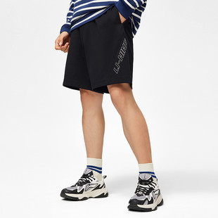 NING 休闲速干冰感舒适宽松短卫裤 李宁男士 夏季 AKSU229 短卫裤