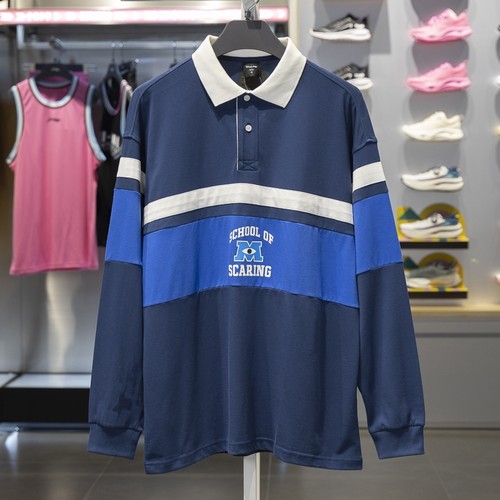 李宁长袖POLO衫纯棉亲肤透气