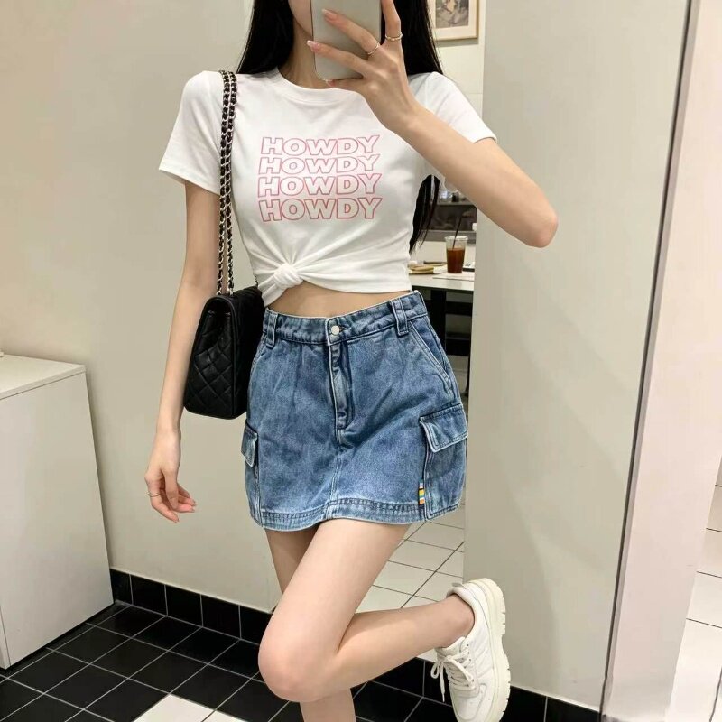 李宁牛仔短裤女款夏季新款日常穿搭时尚潮流宽松休闲水洗AJSU016