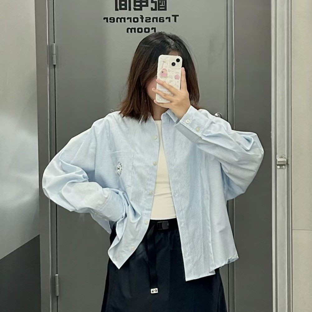 李宁女子翻领休闲衬衫百搭时尚
