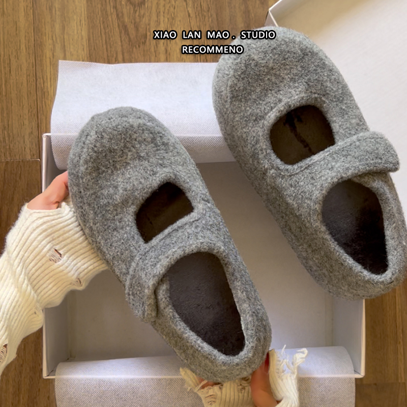 毛毛鞋女外穿2025新款秋冬季单鞋