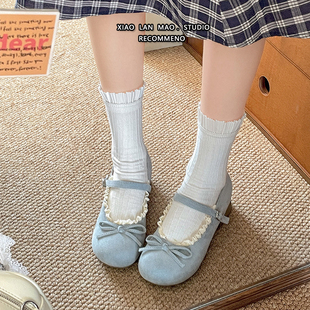 粗跟内增高一脚蹬玛丽珍鞋女鞋2026春夏季新款爆款配裙子浅口单鞋