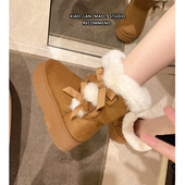 时尚 小众加绒加厚中筒雪地靴 新款 厚底百搭防滑保暖棉鞋 女2025冬季