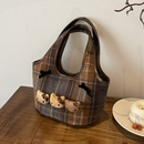 流行单肩包出门上班杂物小拎包 秋冬时尚 毛呢格子包包女式 2025新款