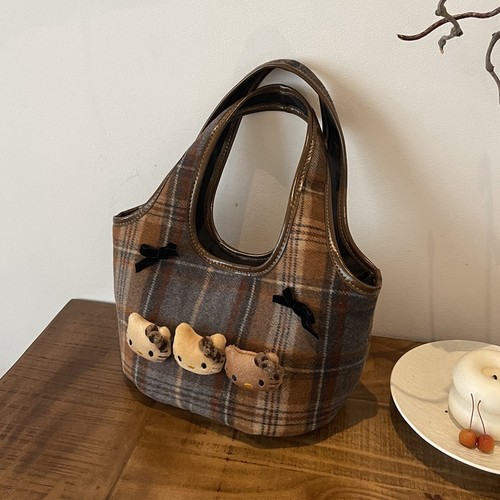 时尚复古呢子单肩腋下包小拎包