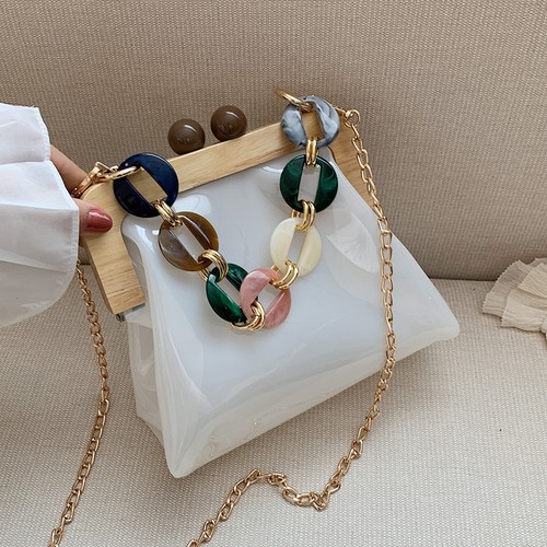 透明流行时尚百搭斜挎包洋气果冻