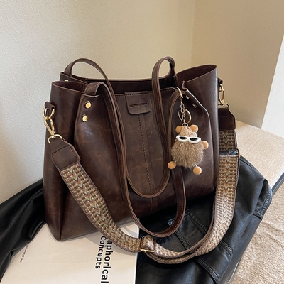 复古大容量托特包单肩斜挎大包