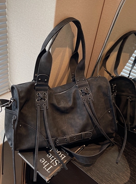 废土风复古托特包包女式2026新款上班通勤单肩手提包大容量斜挎包