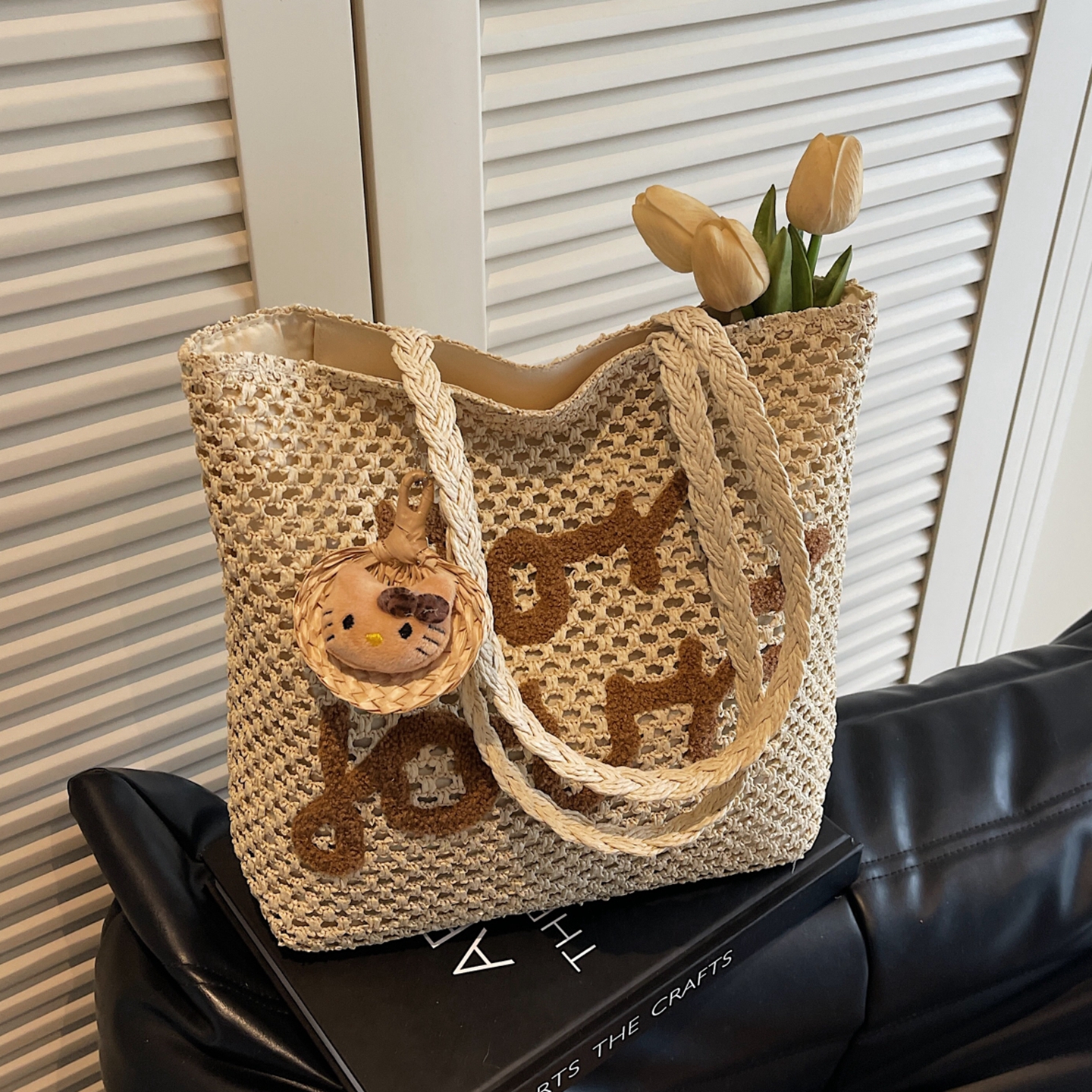 编织大容量托特包夏季流行草编包