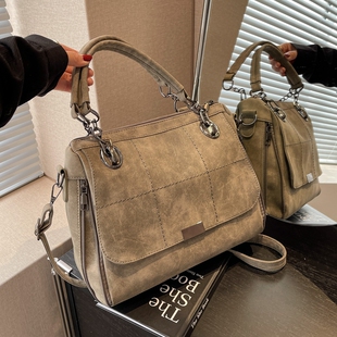 复古大容量包包女2025新款百搭磨砂托特包上班通勤单肩包斜挎大包