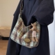 美拉德复古毛呢格子包包女包春夏大容量托特包休闲百搭单肩斜挎包
