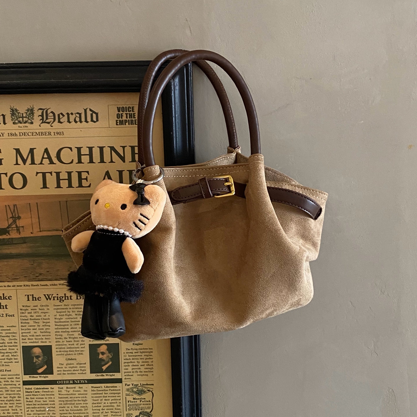 美拉德复古斜挎包休闲手提水桶包