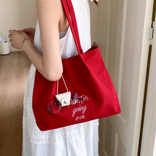 帆布托特包休闲大容量通勤单肩包