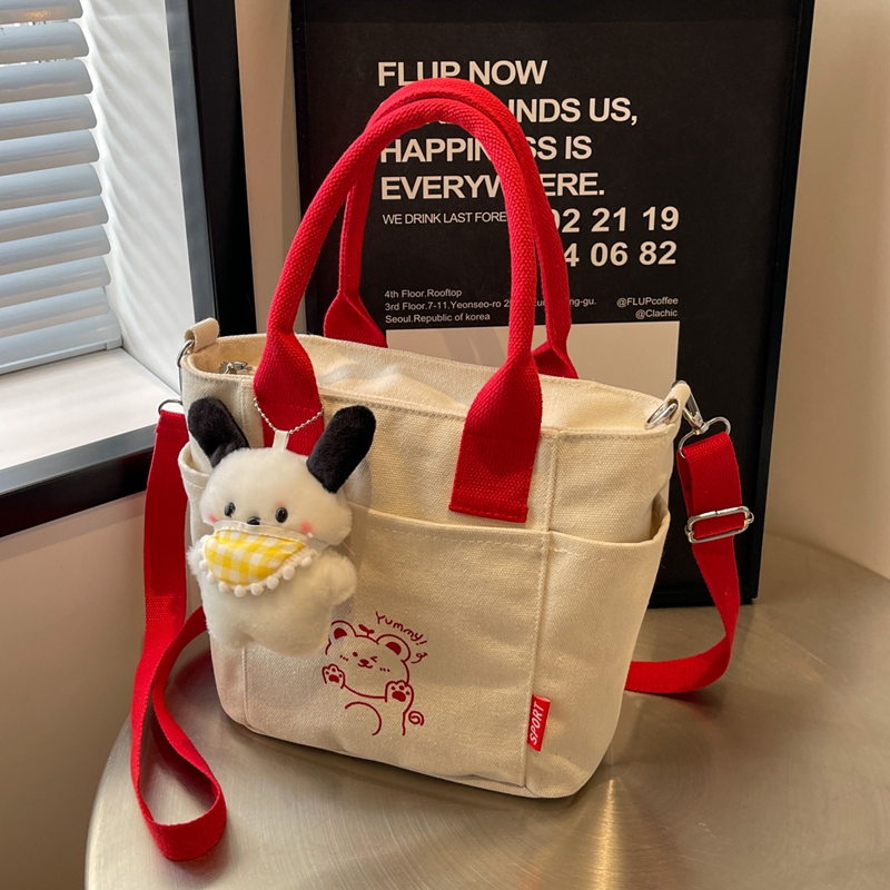 休闲帆布出门通勤百搭斜跨手提包