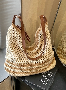 文艺镂空编织包包女夏天新款海边度假沙滩包大容量单肩斜挎托特包