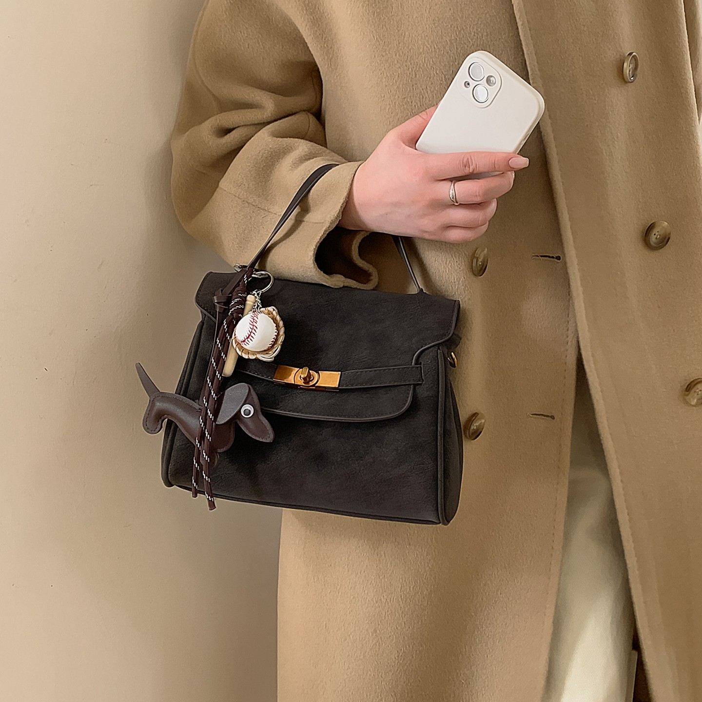 美拉德复古包包女冬2026新款高级感小众设计斜挎包通勤手提凯莉包,箱包皮具/热销女包/男包,通用款女包,淘宝优惠券,粉丝福利购,淘宝优惠卷