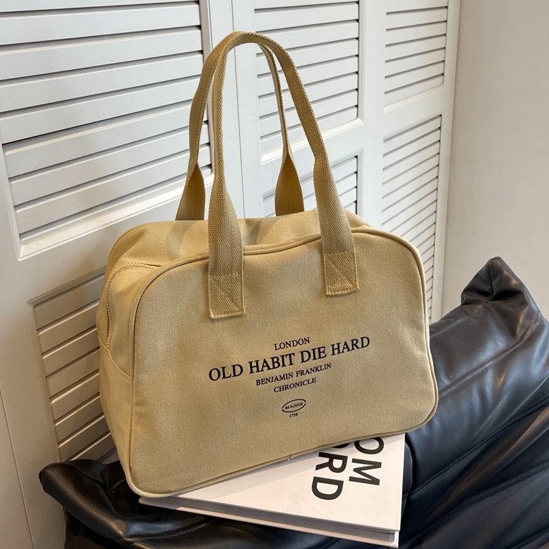 帆布旅行包日韩风单肩手提