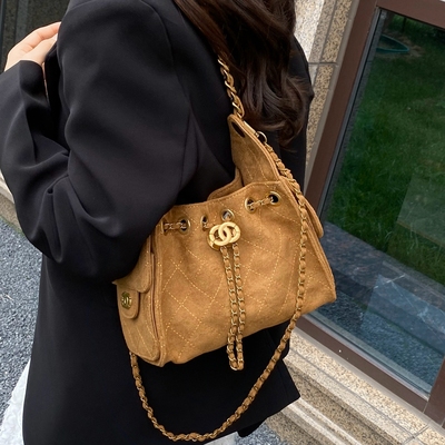 复古菱格链条包百搭单肩斜挎包