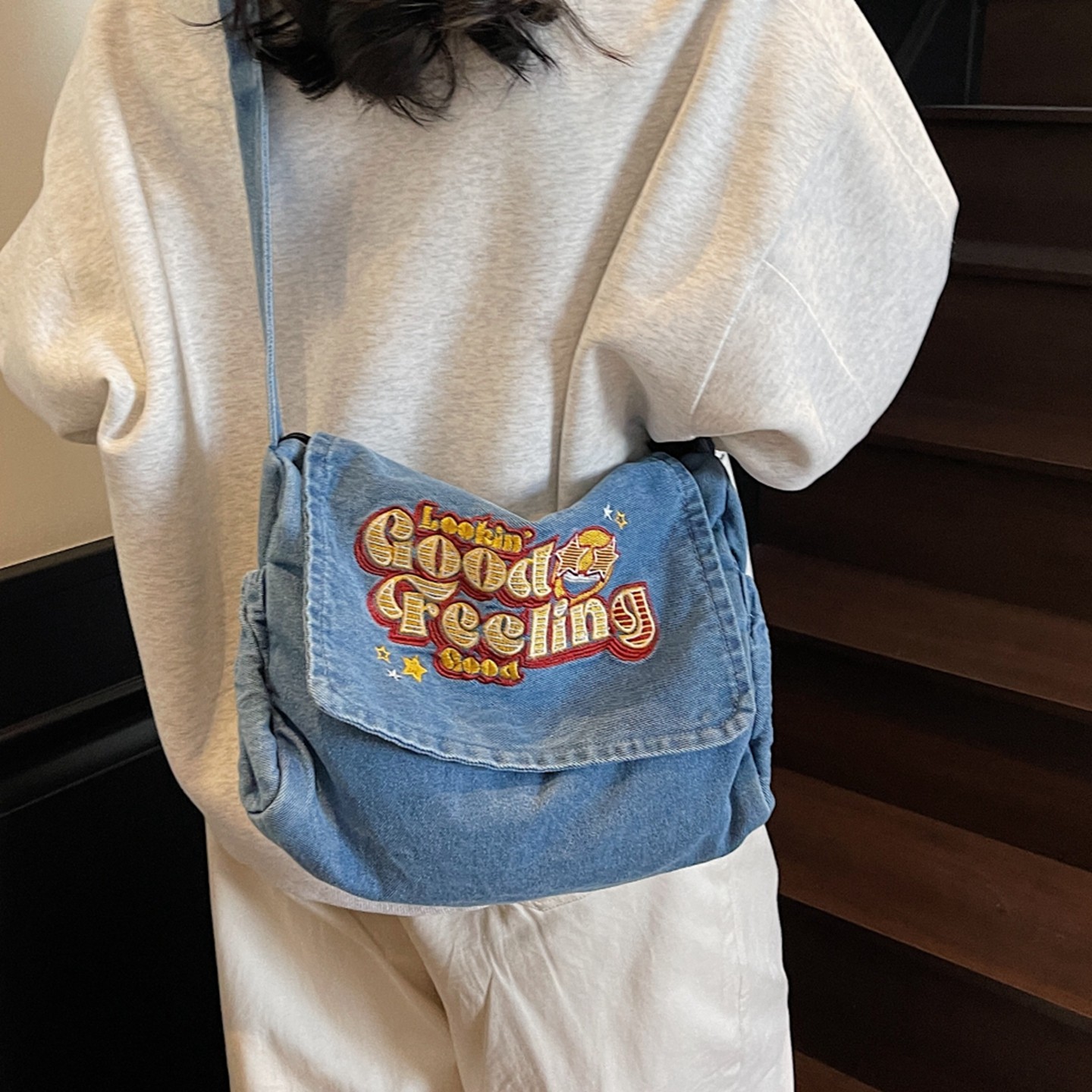 美式牛仔布包包女夏2025新款休闲学生通勤单肩包超火大容量斜挎包,箱包皮具/热销女包/男包,通用款女包,淘宝优惠券,粉丝福利购,淘宝优惠卷