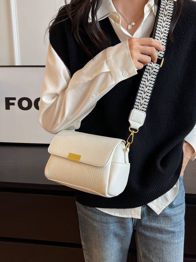 Borsa a tracolla piccola da donna, elegante e raffinata, con texture retrò, nuova collezione 2026, versatile e alla moda, con ampia tracolla, ideale per pendolari e come cuscino da spalla._voghion.com