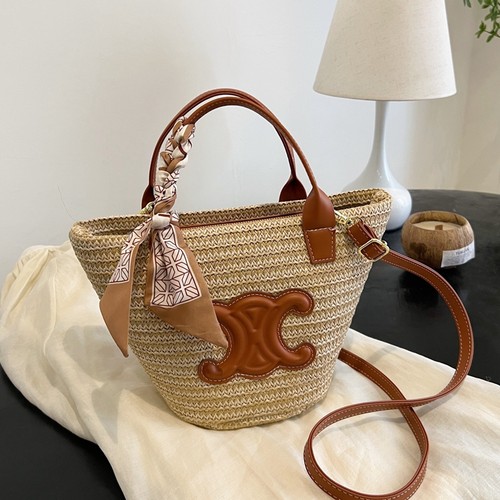 编织草编包小众设计手提斜挎包