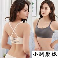 Đẹp lưng áo ngực thu thập ngực nhỏ không có vòng thép bọc ngực dây đeo ngực pad chống ánh sáng hàng đầu gợi cảm phẳng ngực đồ lót dày - Ống bra không dây