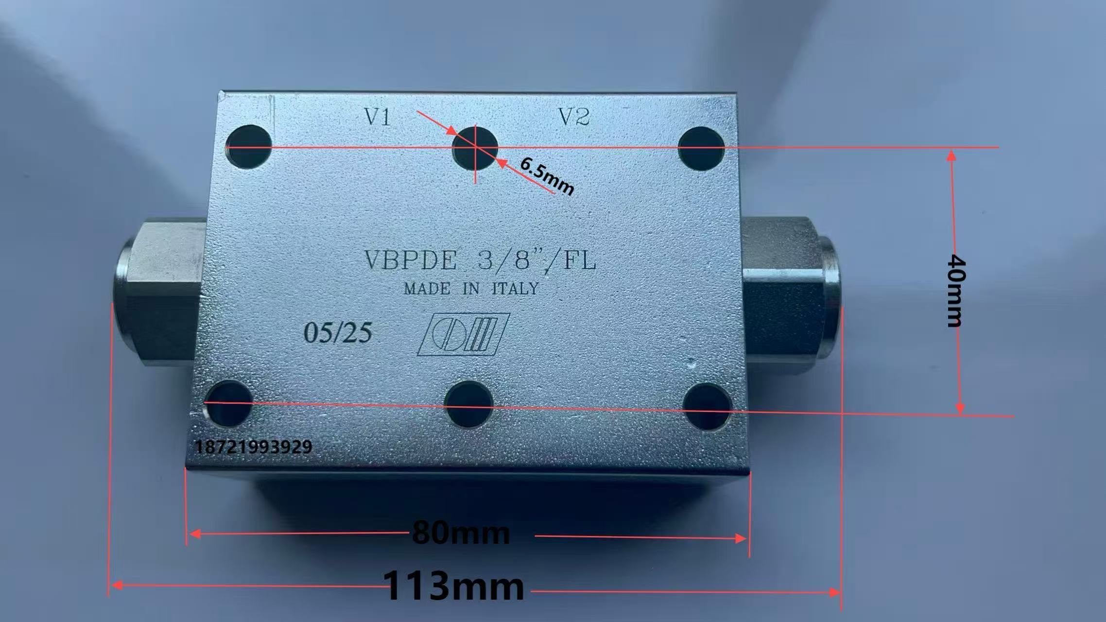 OM02 V0185意大利OM 品牌板式双向液压锁 VBPDE 3/8 FL L3=52mm