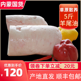 内蒙古草原羊尾油5斤新鲜锡盟大尾羊脂肪烧烤羊肉串食材羊油羊肉