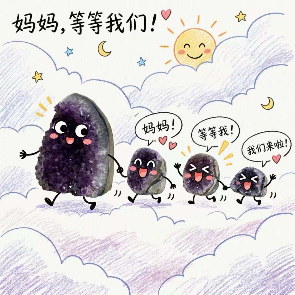 建木信使｜【人手一个】天然紫白晶洞片簇镇 原石原矿 摆件装饰