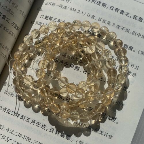 天然无优化黄水晶手串巴西