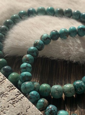 建木信使｜【性价比】天然绿松石湖北老型珠无优化手串原矿