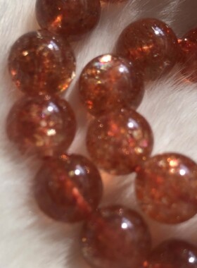 建木信使｜【高品质】天然金太阳石橙红水晶手串老矿太阳石原矿