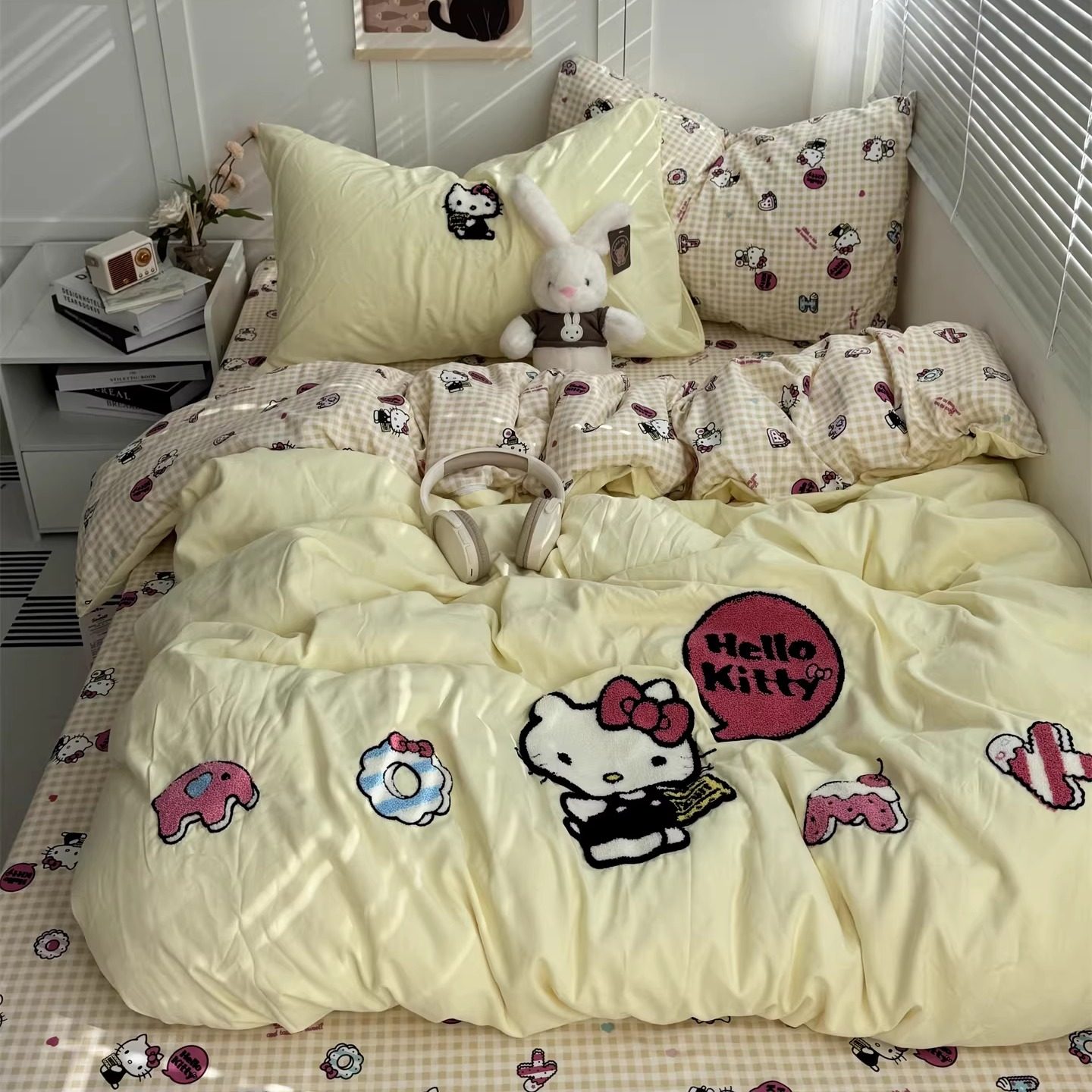 HelloKitty毛巾绣水洗棉四件套