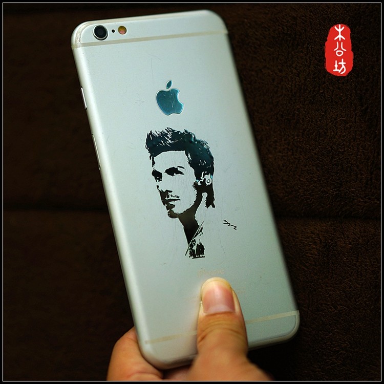 木公坊曼联小贝贝克汉姆头像金属手机贴纸电脑贴礼盒贴车贴