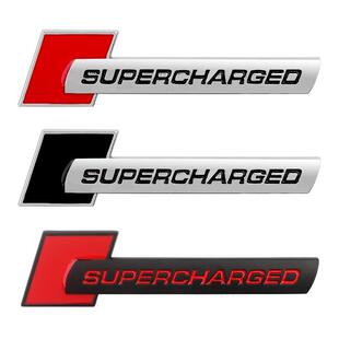 奥迪机械增压车标SUPERCHARGED叶子板侧标金属车标车尾标车贴改装