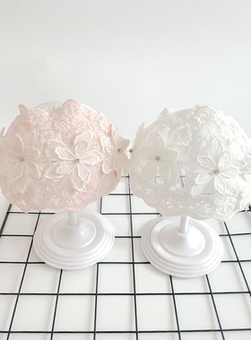 宝宝婴儿新生儿可爱发饰发带公主满月护囟门宽头饰蕾丝柔软不勒头