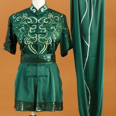 迎春新款刺绣武术服练功服男女长拳南拳服儿童青少年表演比赛服