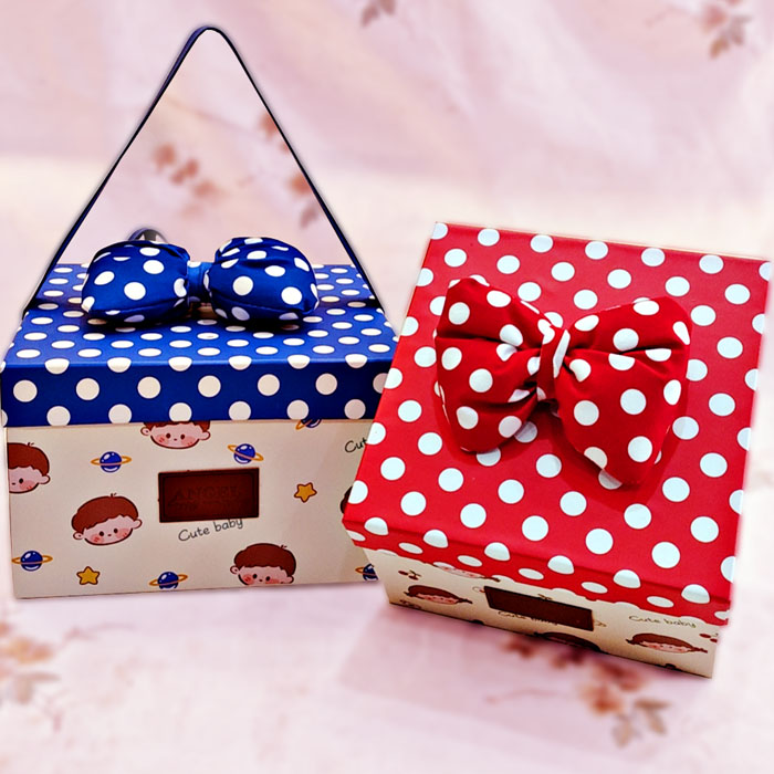 欧式手提硬盒红色蓝色诞生手提盒