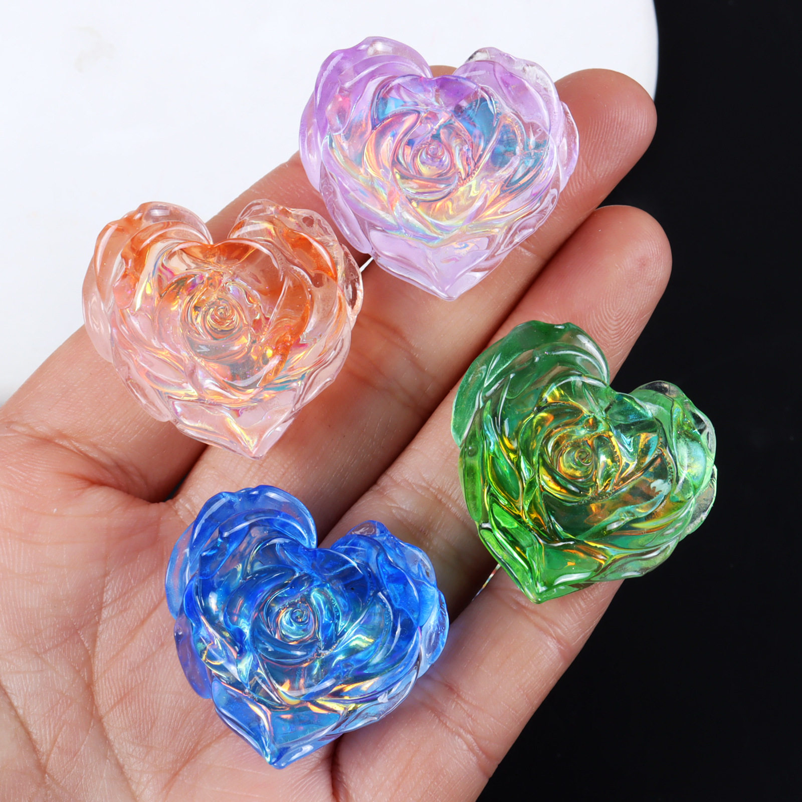 镭射片爱心花卡31*33mm/DIY