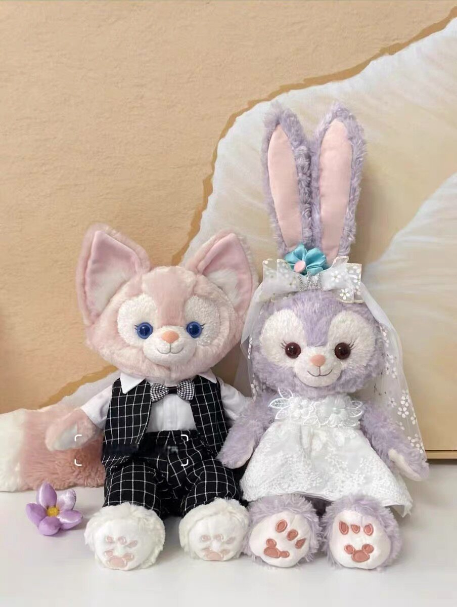 压床娃娃一对结婚婚房床上达菲星黛露情侣摆件礼物公仔毛绒玩偶