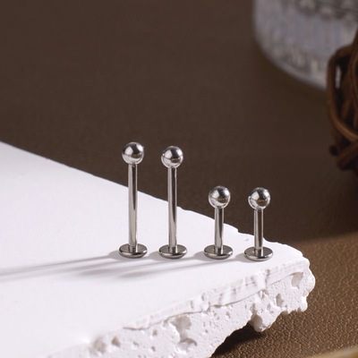 钛钢防过敏平底唇钉舌钉耳钉痣钉梨涡钉酒窝钉饰品穿刺耳骨钉