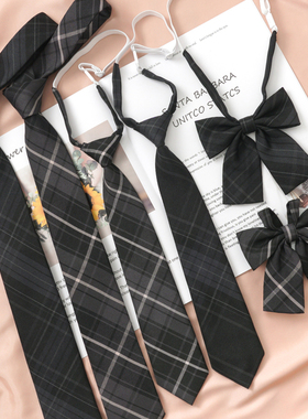 DK手打领带jk格子衬衫休闲免打配饰男女情侣学生学院风蝴蝶结领花