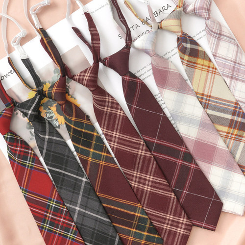 【急速发货】格子领带jk免打结