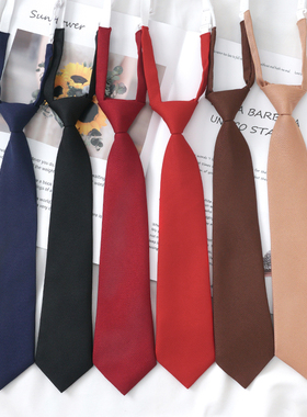 纯色古着领带jk女款学院风制服衬衫装饰dk男生懒人免打结休闲配饰