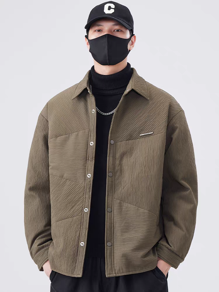 高级纹理感羽绒服男2025秋冬季新款轻薄保暖翻领冬装外套男士潮流