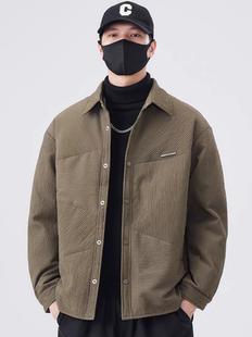 高级纹理感羽绒服男2025秋冬季新款轻薄保暖翻领冬装外套男士潮流