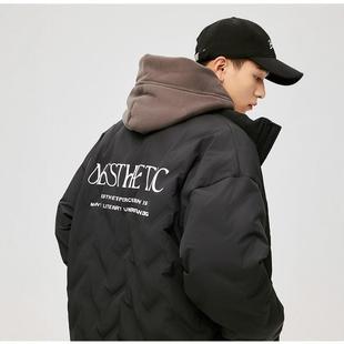 有术90白鸭菱形格大码羽绒服男士冬款潮牌宽松保暖休闲轻薄外套