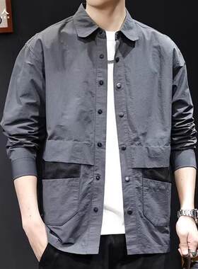山系户外衬衫男外套长袖春季2025新款工装衣服百搭高级感大码春秋