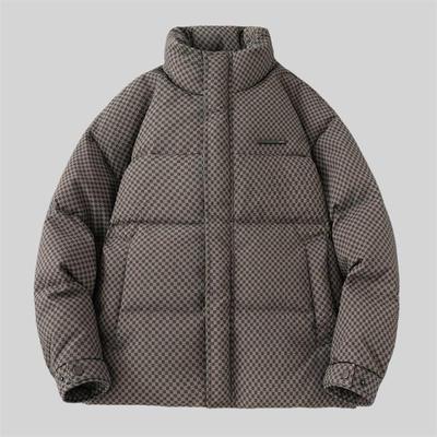 羽绒服男款冬季加厚保暖高级感青少年2025新款轻薄立领千鸟格外套